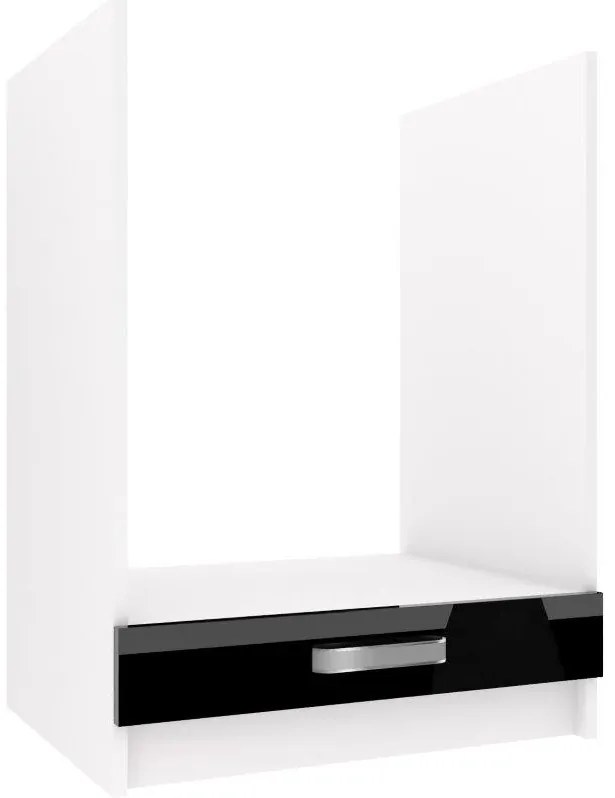 Kuchynská skrinka Belini spodná pre vstavanú rúru 60 cm čierny lesk bez pracovnej dosky INF SDP60/0/WT/B/0/F