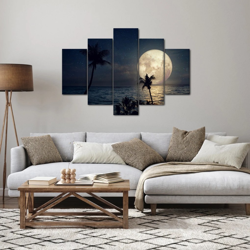 Obraz - Pláž za splnu (150x105 cm)