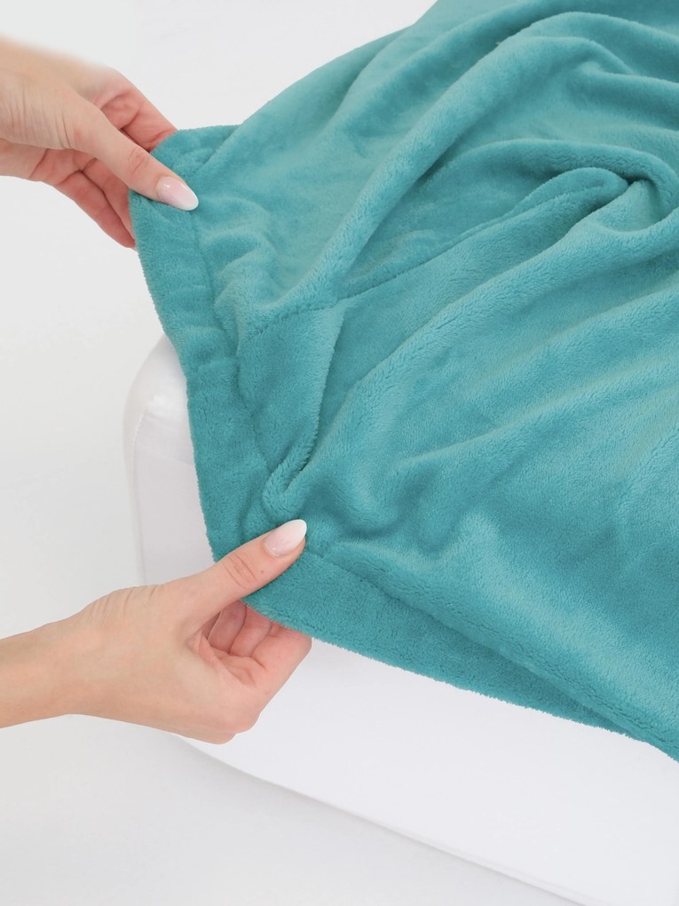 Plachta mikroplyš Deluxe 220 x 200 cm - svetlo tyrkysové