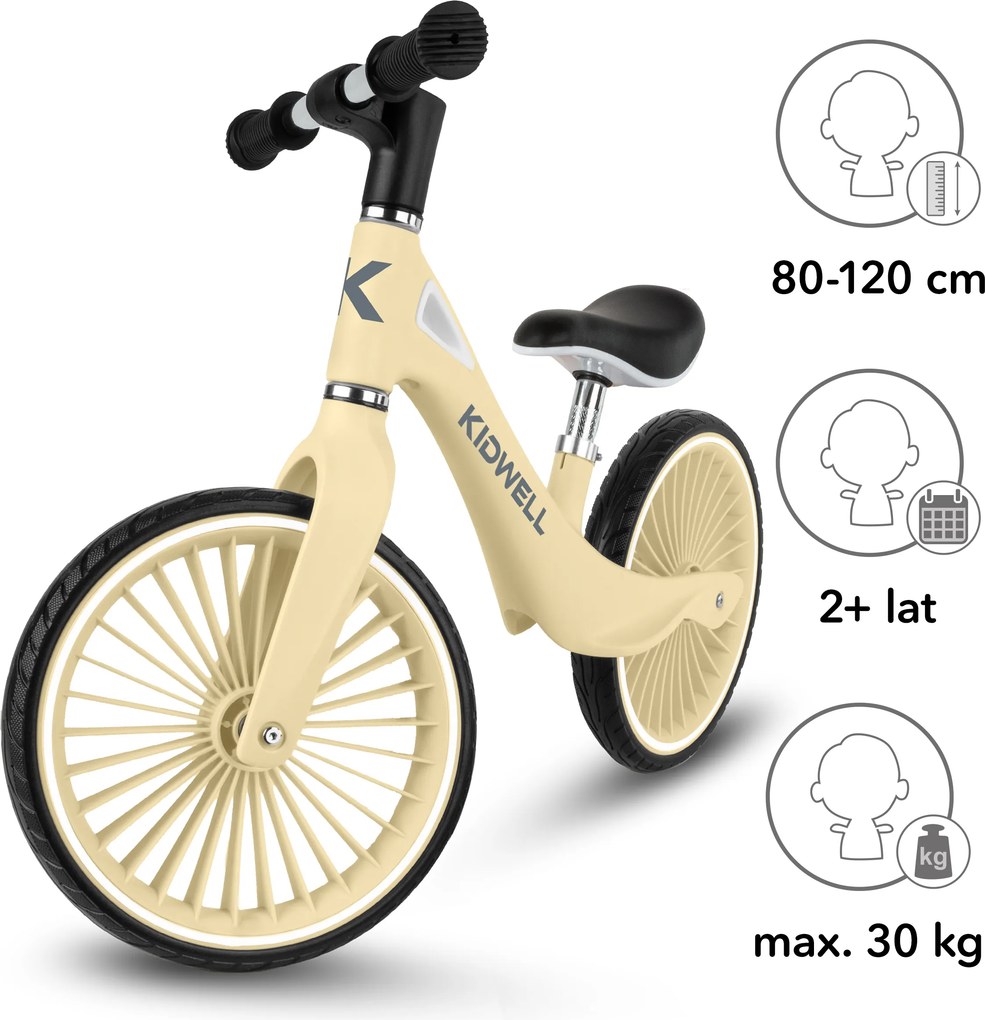 Kidwell NIX odrážadlo pre deti - ľahké balančné bicyklo s nylonovým rámom a PU kolesami