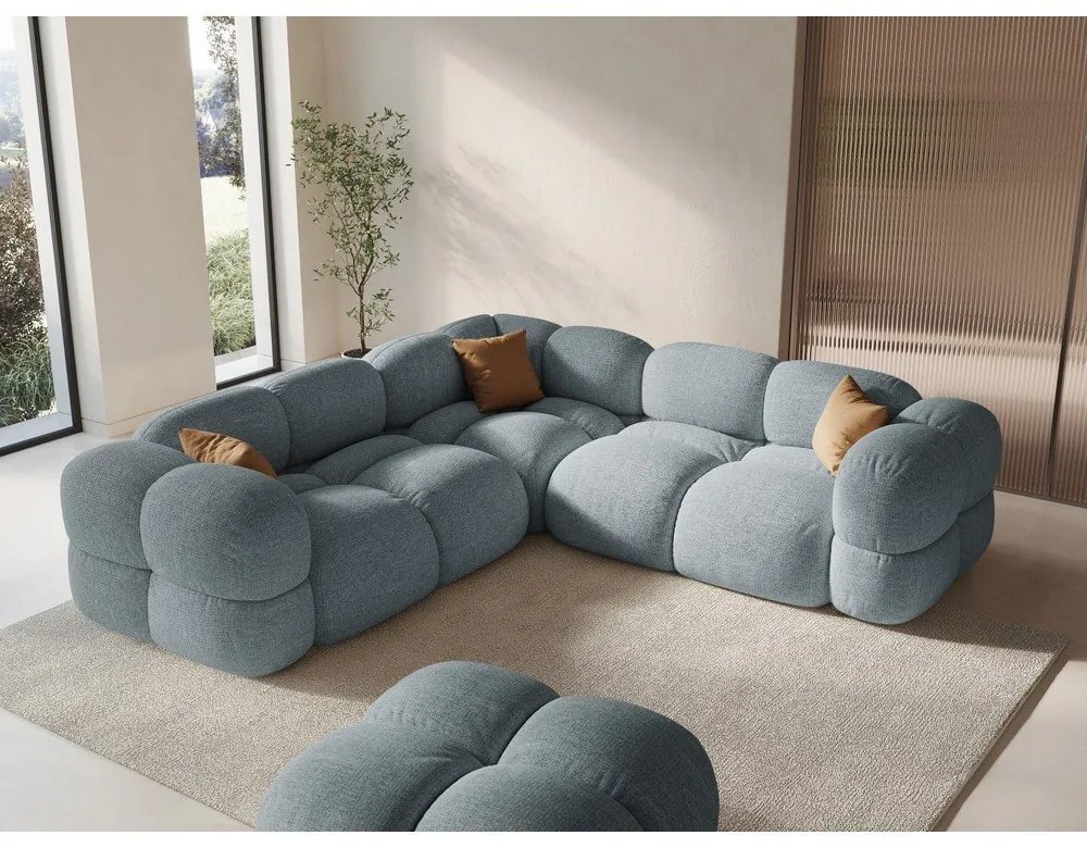 Svetlomodrá rohová pohovka Loretto – Cosmopolitan Design