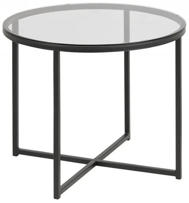 Odkladací stolík Cross II dymové sklo/čierny