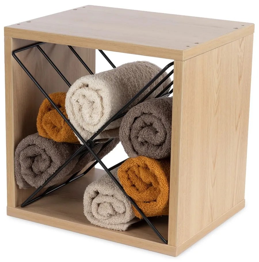 Regál na víno v dekore jaseňa v prírodnej farbe počet fliaš 12 36,5x36x29 cm Macon – Compactor