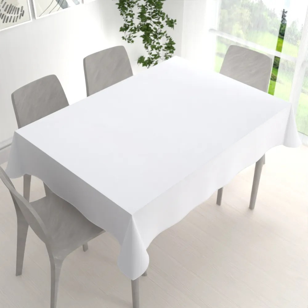 Biante Teflónový obdĺžnikový obrus TF-068 Biely bez vzoru 60x100 cm