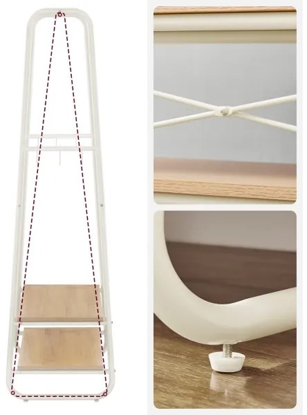 Stojanový vešiak LINEA biela/hnedá