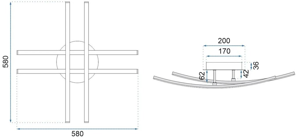 Toolight - Moderné LED stropné svietidlo APP398-C, chrómová, OSW-06914