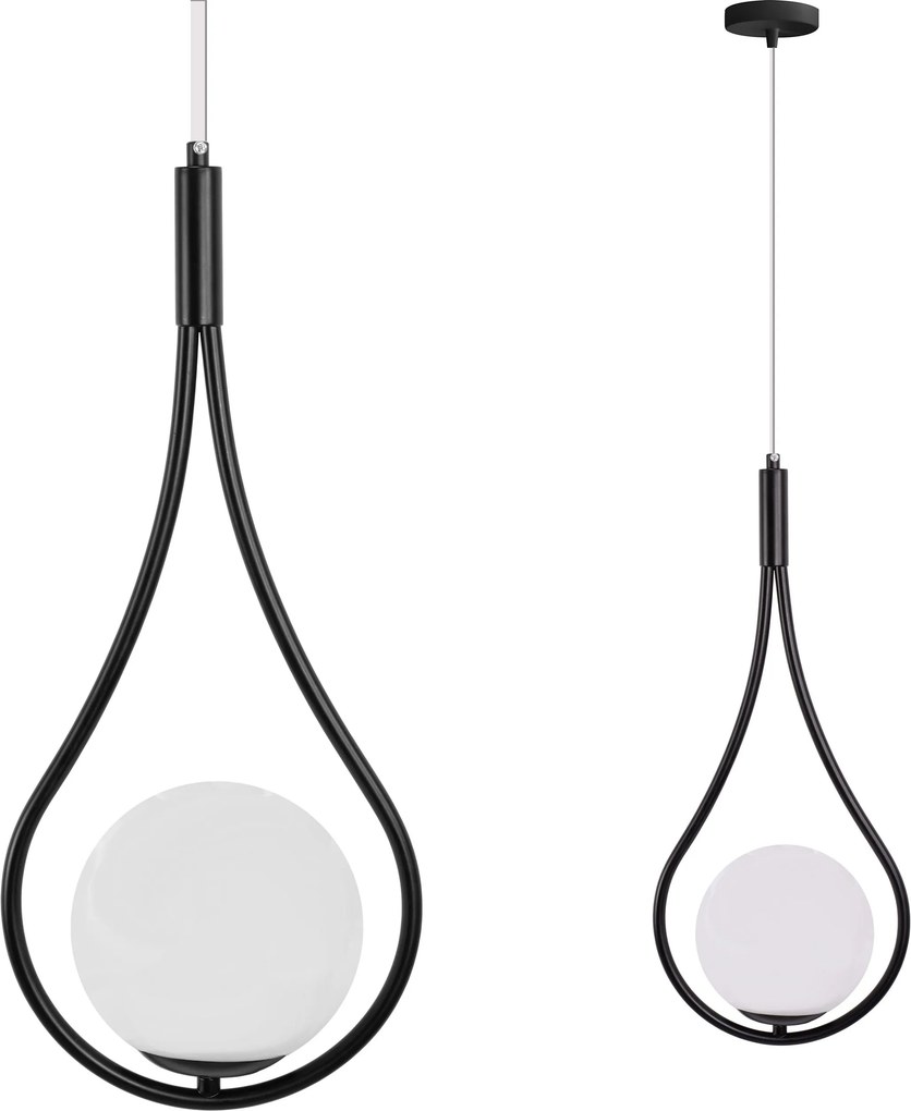 Toolight Toolight, stropné osvetlenie 1xE27 G111-1W, čierna, OSW-09736