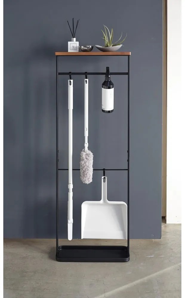 Čierny stojan na dáždniky s drevenou policou Yamazaki Tower