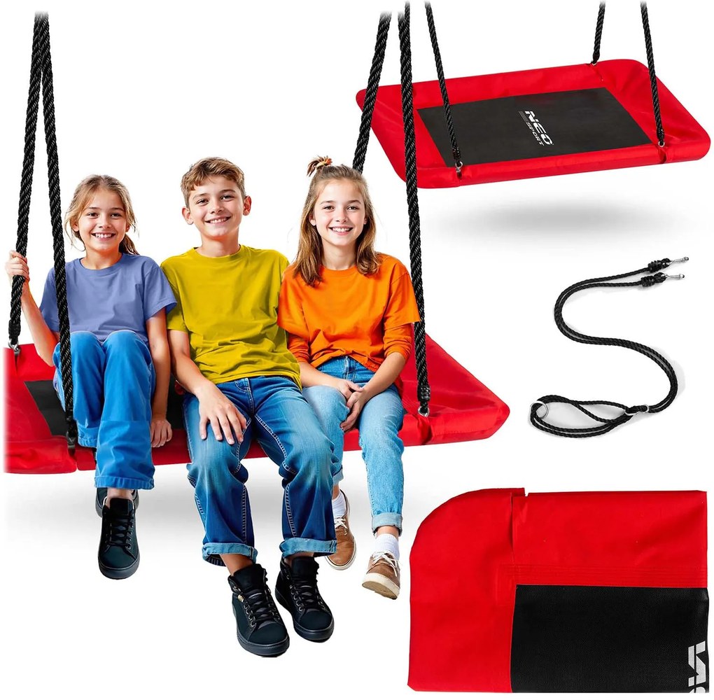Hojdačka Bocianie hniezdo Obdĺžniková hojdačka Neo-Sport Swingo 110 x 70 cm