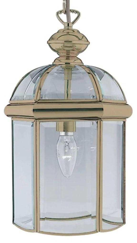 Závesná lampa Arlind, Ø 18 cm, starožitná mosadz