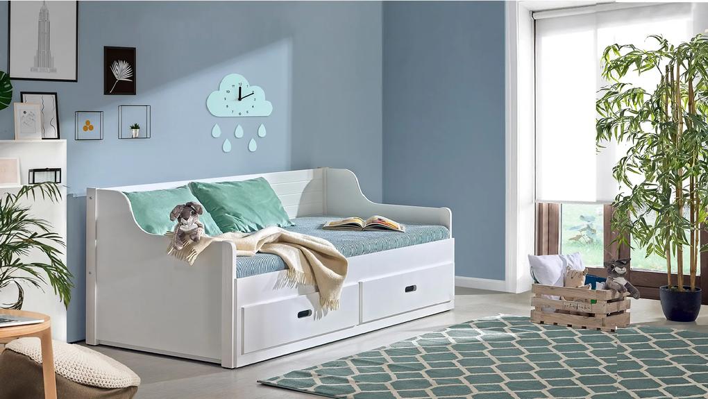 DL Detská výsuvná posteľ Mosko 200x80 Farba: Biela