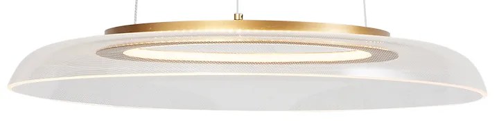 Dizajnové závesné svietidlo zlaté a priehľadné s 3-stupňovým stmievaním - Scacrylic