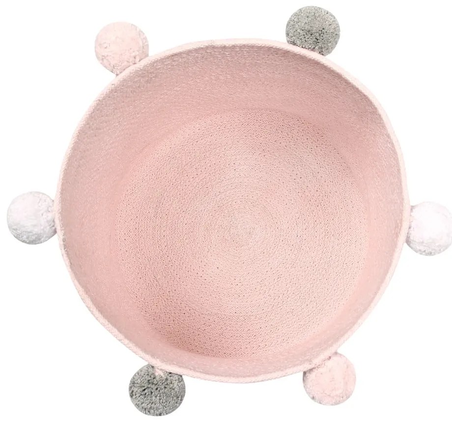 Svetloružový látkový detský kôš na hračky ø 30x30 cm Bubbly – Lorena Canals