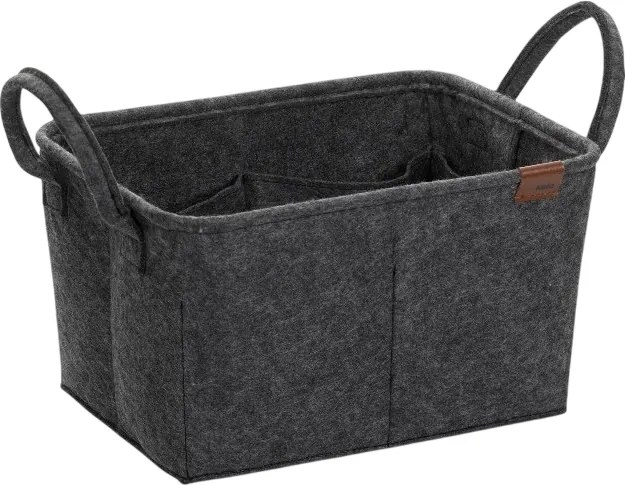 Kela Úložný kôš s ušami Fay, 35 x 25 cm, tm. sivá
