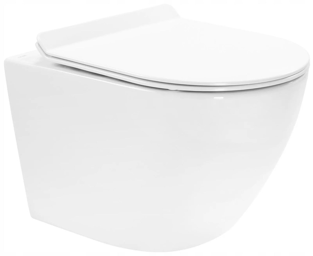 Závesné WC Rea CARTER RIMLESS + Duroplast sedátko slim - biele