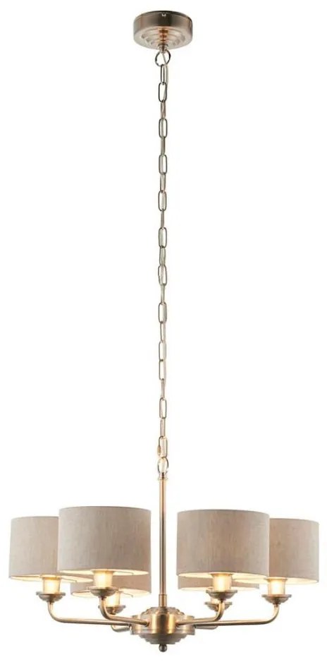 Endon 99151 - Luster na reťazi HIGHCLERE 6xE14/28W/230V sivá/matný chróm