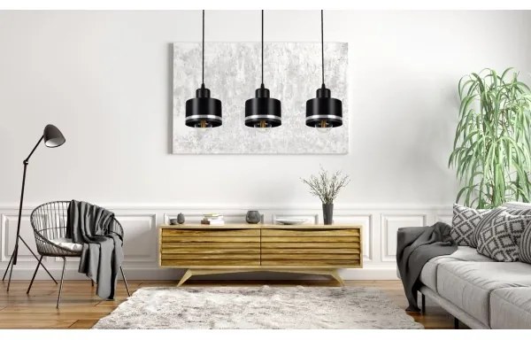 Luster na lanku BODO SILVER 3xE27/60W/230V