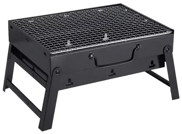 Zaparkorun Cestovný prenosný skladací gril na drevené uhlie Grillbox