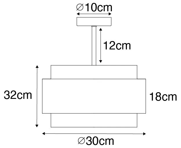 Moderné stropné svietidlo čierne so zlatom - Elif