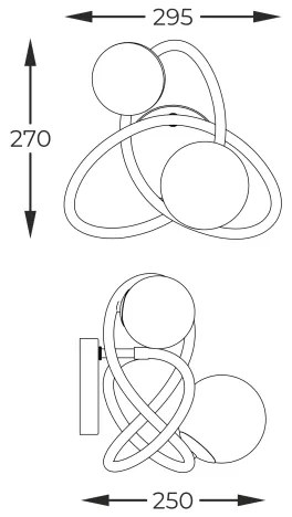 Zuma Line MB4922-2-EBGN - Nástenné svietidlo NISYRO 2xG9/3,5W/230V čierna