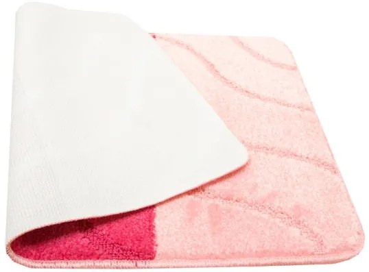 Kúpeľňový koberček FIORI ružový, pruhy / vlny