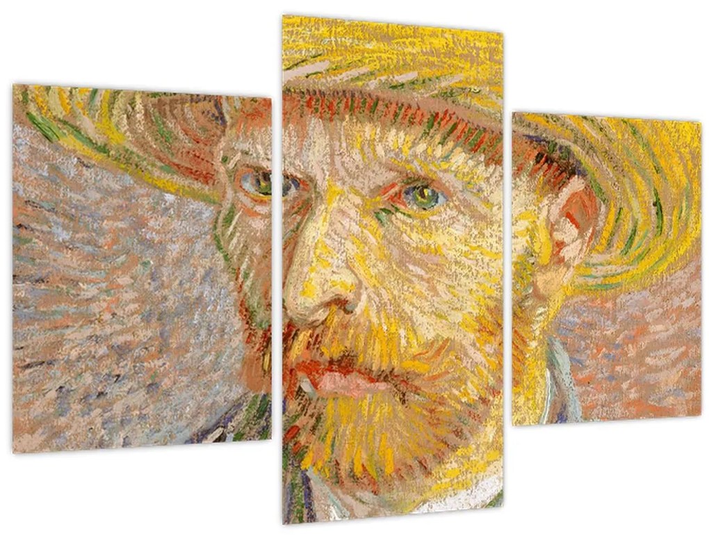 Obraz - Vincent van Gogh, Self-Portrait with a Straw Hat (The Potato Peeler), reprodukcia (90x60 cm)