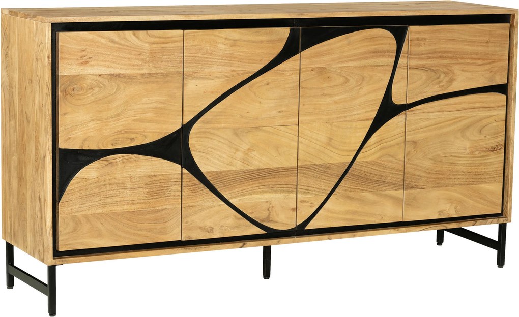 XXXLutz ŠIROKÁ KOMODA, akácia, čierna, farba akácie, 160/85/40 cm Ambia Home - Komody - 001630029202