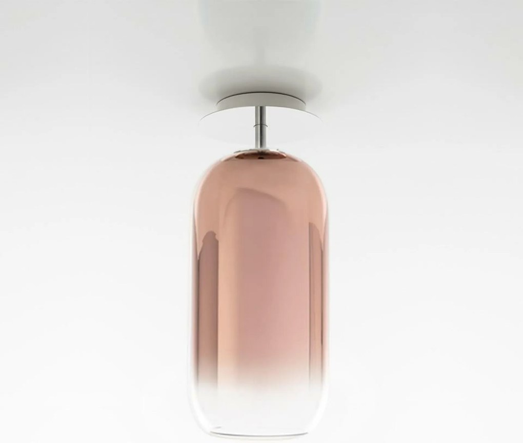 Artemide Gople stropné svietidlo, meď, designové fúkané sklo, E27, 20W