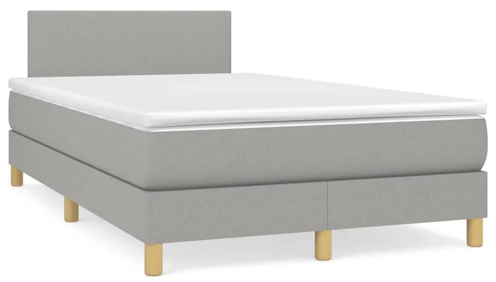 Boxspring posteľ s matracom a LED, svetlosivá 120x190 cm, látka 3270074