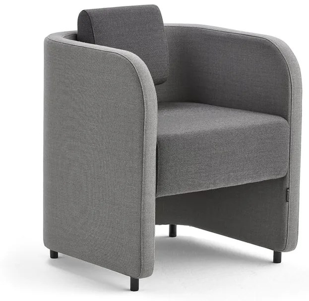 Kreslo COMFY, na nožičkách, vlnená tkanina, svetlošedá/tmavošedá