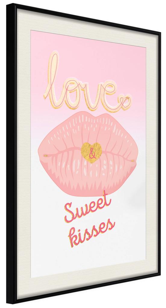 Artgeist Plagát - Sweet Kisses [Poster] Veľkosť: 30x45, Verzia: Zlatý rám s passe-partout