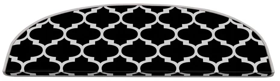 Čierno-biele nášľapy na schody v súprave 16 ks 20x65 cm Madalyon – Vitaus