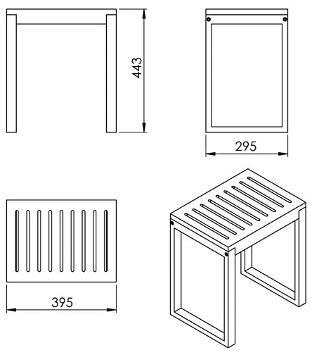 Gedy - Kúpeľňová stolička HIMALAYA 39,5x44,3 cm bambus