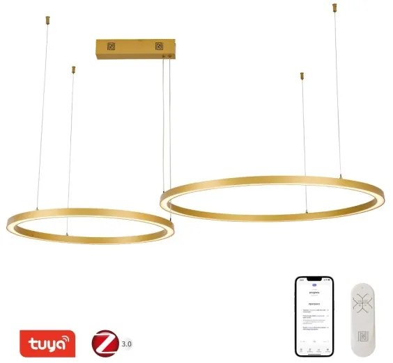Immax NEO 07218L - LED Stmievateľný luster FINO 93W/230V 60/80cm zlatá Tuya+DO