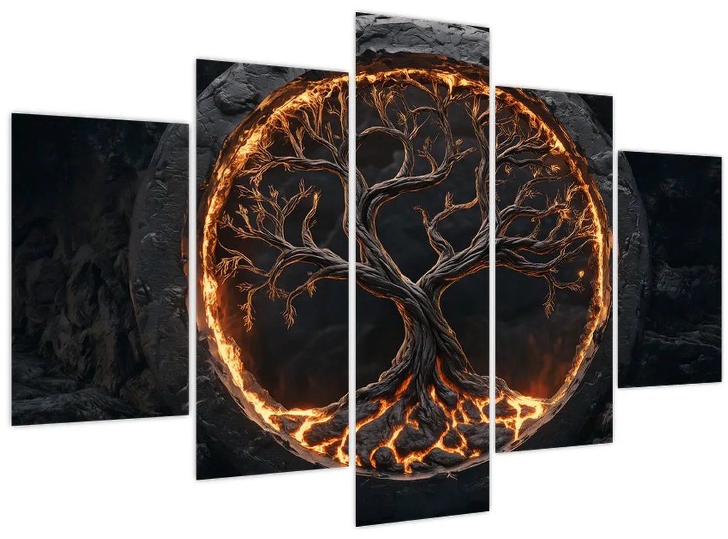 Obraz – Strom života v láve I. (150x105 cm)