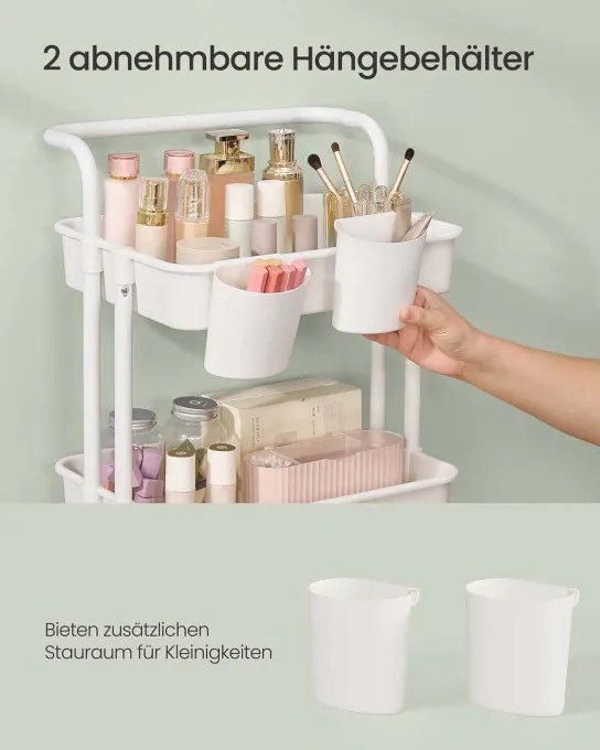 Pojazdný regál biely BSC077WZ01