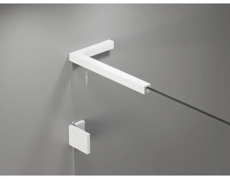 Mexen Lunar-B L pravý výklopný sprchový kút 70 x 70 cm, číre sklo, biela, 832L-070-070-20-00-P