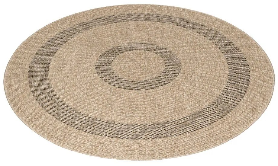 Čierno-béžový okrúhly vonkajší koberec ø 160 cm Comilla – Ayyildiz Carpets