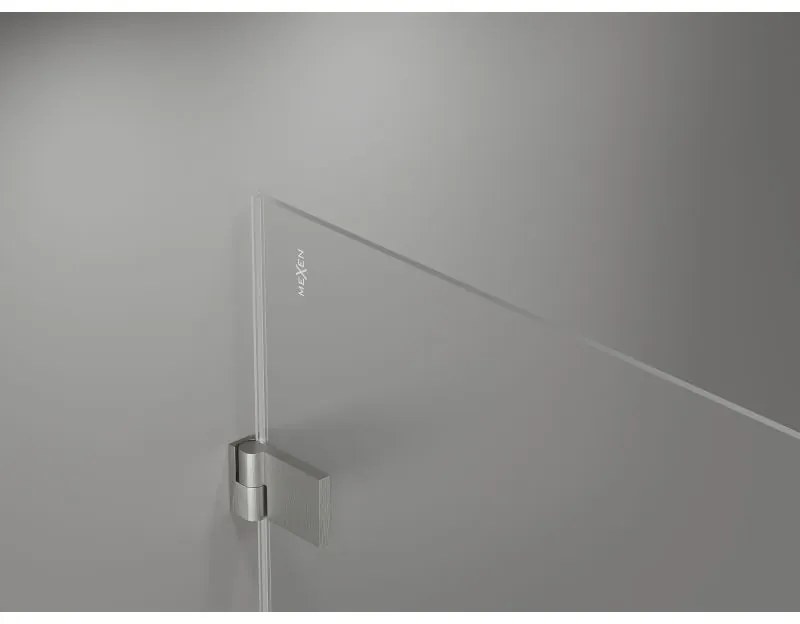 Mexen Lunar-B Duo výklopný sprchový kút 80 x 75 cm, číre sklo, brúsená oceľ, 832-080L-075P-97-00