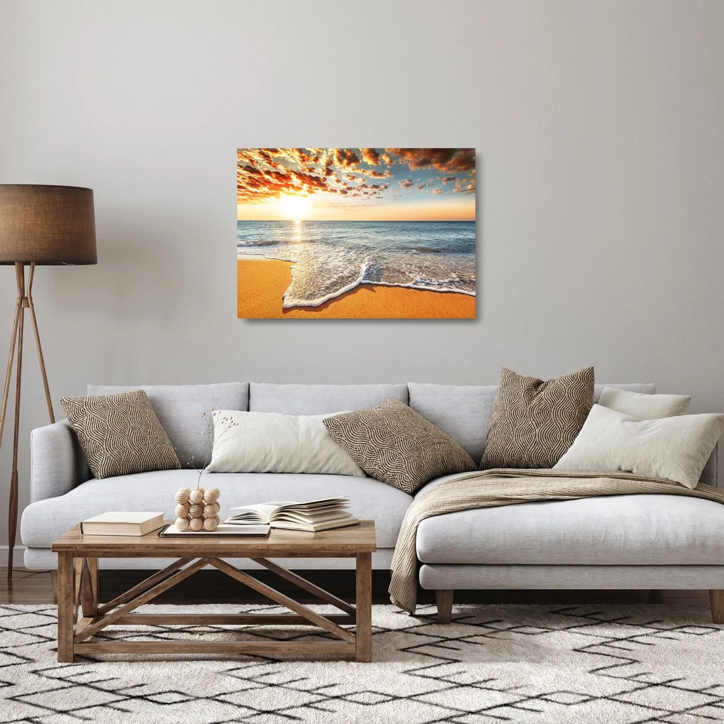 Sklenený obraz - Východ slnka (70x50 cm)