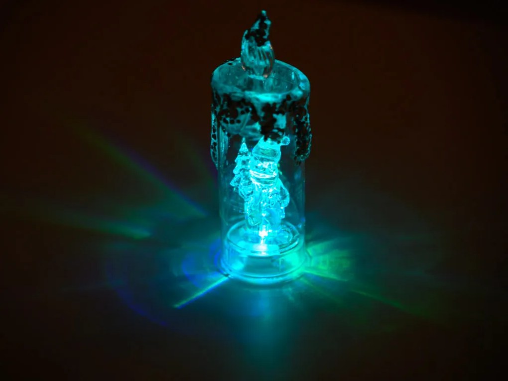 LED stĺpová sviečka SANTA 16 cm transparentná - viac variantov