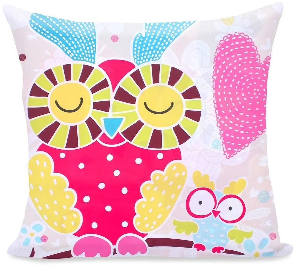 Obliečka na vankúš DecoKing Cute Owl 80x80 farebná