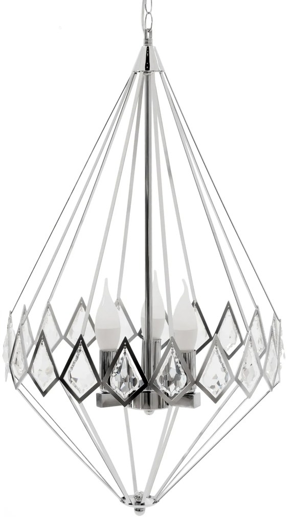 Toolight - Krištáľová závesná lampa 3xE14 40W APP210-3CPR, strieborná, OSW-07500
