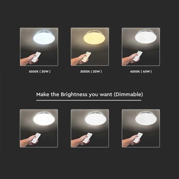 LED Stmievateľné stropné svietidlo LED/40W/230V 3000K/4000K/6500K + DO