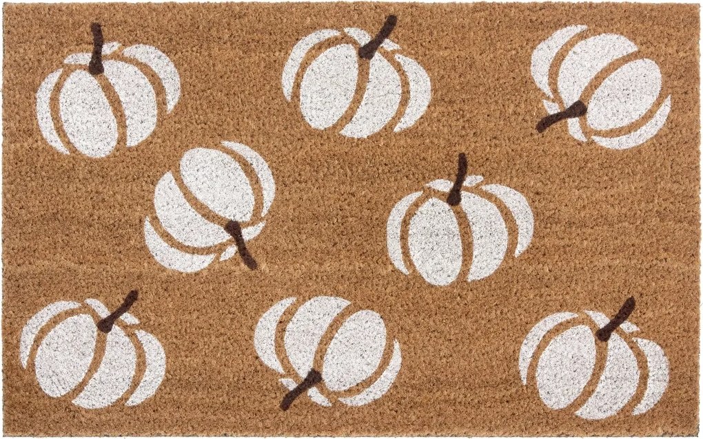 Hanse Home, DOPREDAJ: 45x75 cm Rohožka Halloween bílé dýně 105676 - na ven i na doma, 45x75, biela, chodba / predsieň