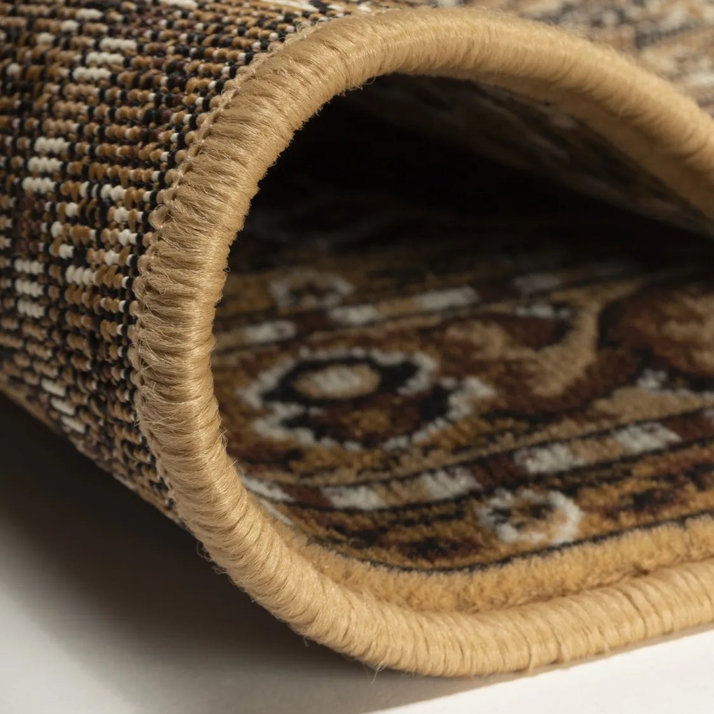 Alfa Carpets, Behúň na mieru TEHERAN T-102 beige, šíre 120 cm, béžová, chodba / predsieň