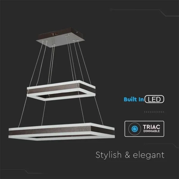 LED Stmievateľný luster na lanku LED/113W/230V 3000K hnedá