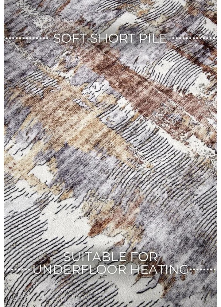 Sivý koberec 200x290 cm Malard Copper Gold – Elle Decoration