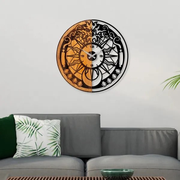 Nástenné hodiny pr. 56 cm 1xAA drevo/kov