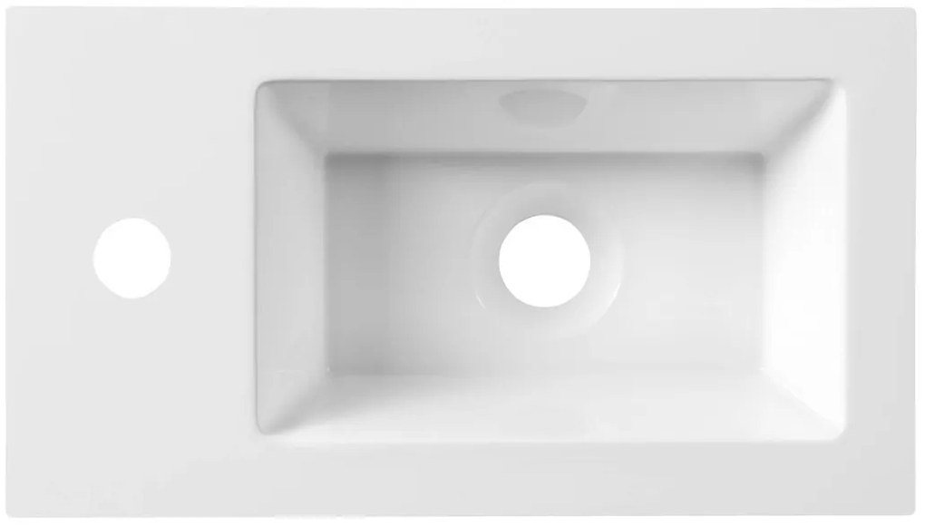 Aqualine Aqualine, Umývadlo 40x22cm, liaty mramor, biela, LM420